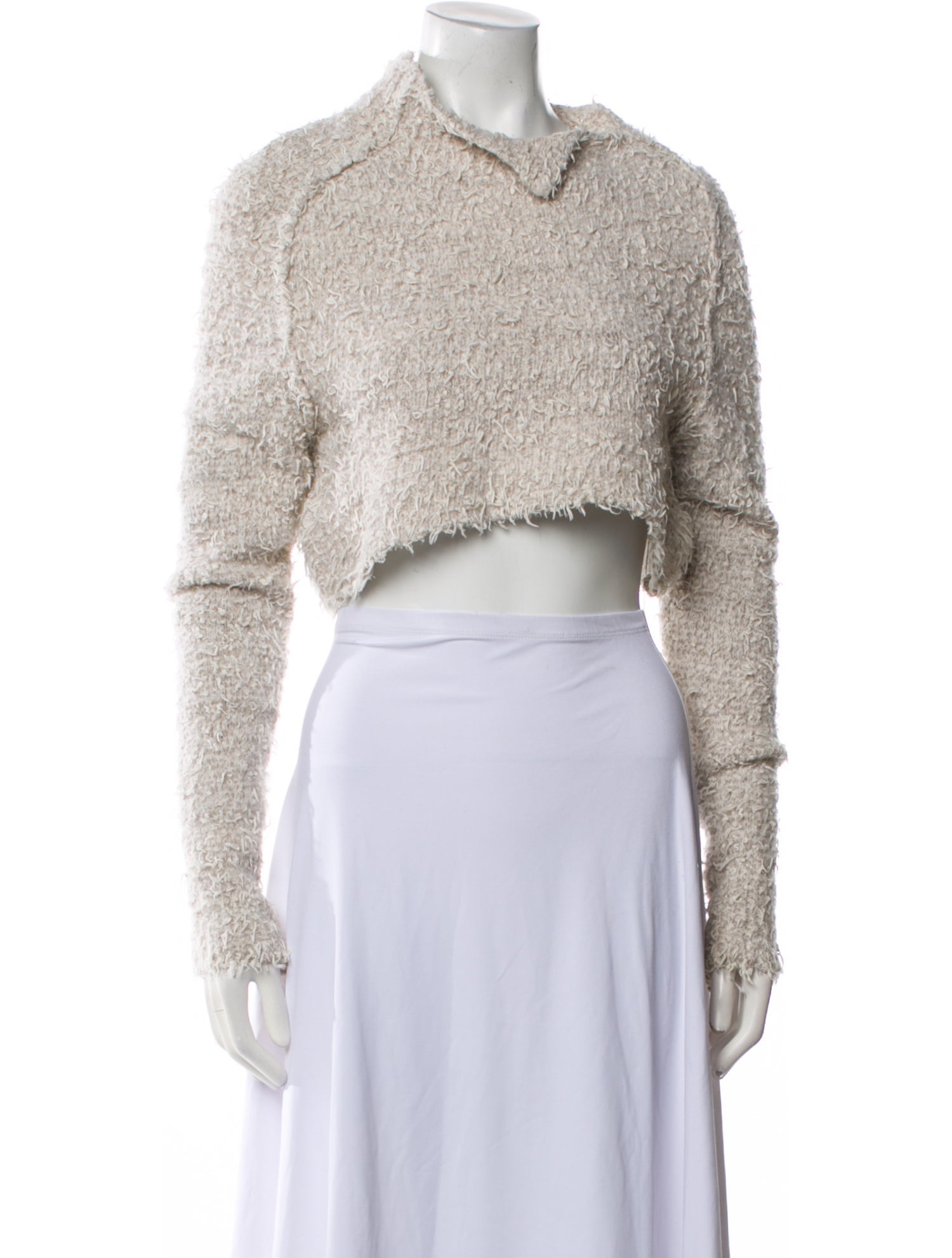 Acne Studios Mock Neck Long Sleeve Crop Top