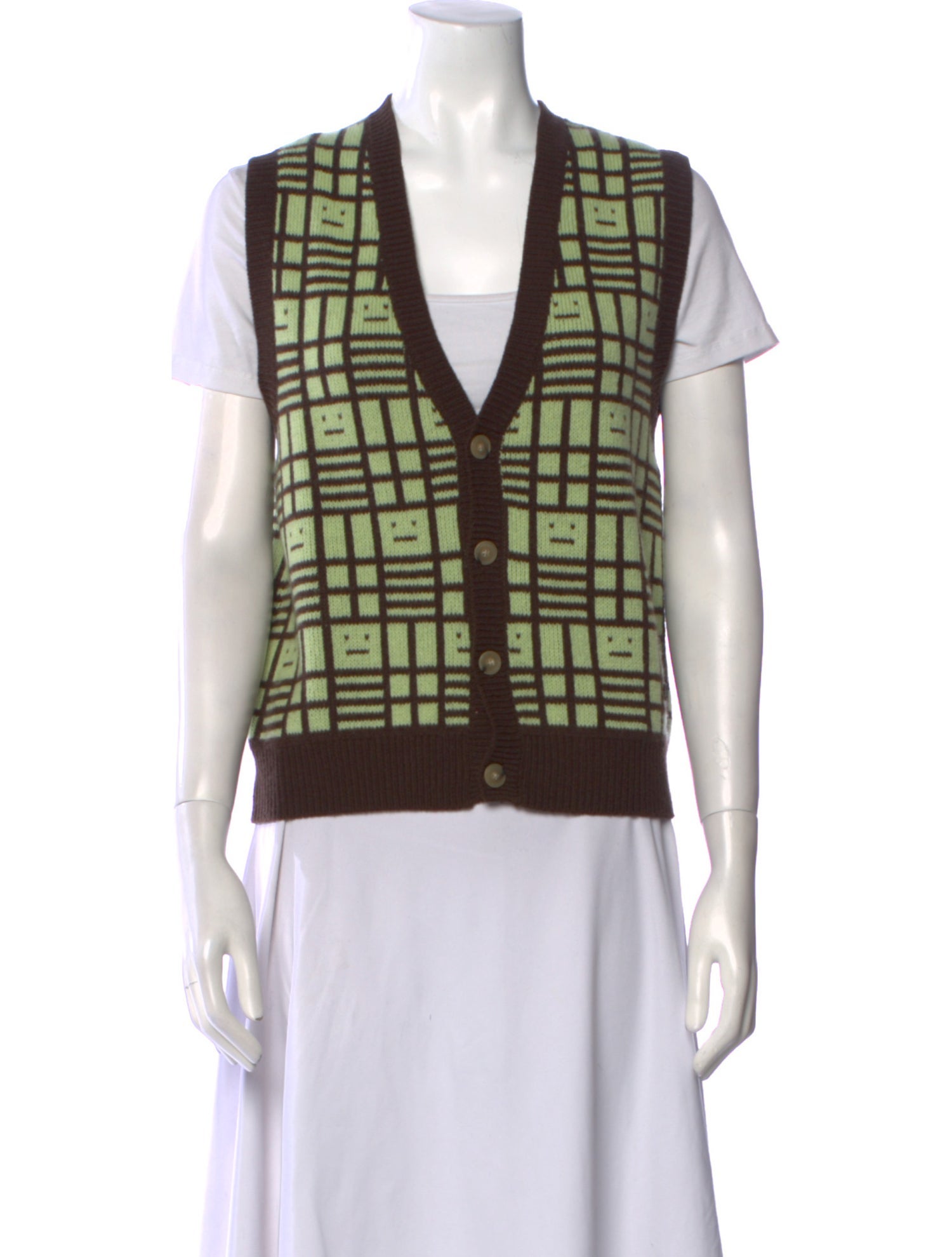 Acne Studios Wool Plaid Print Sweater