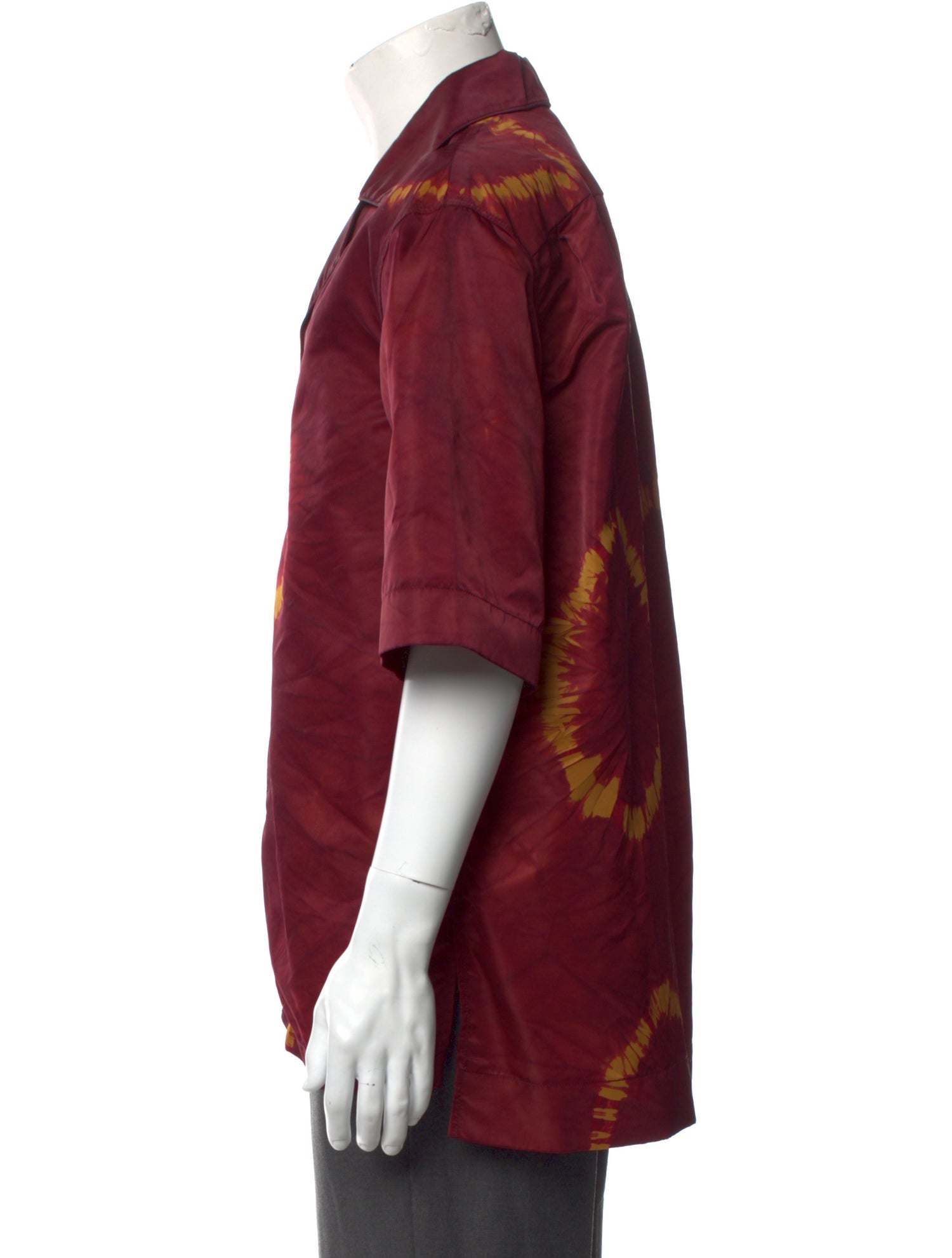 Acne Studios Tie-Dye Camp Collar Graphic Print Shirt