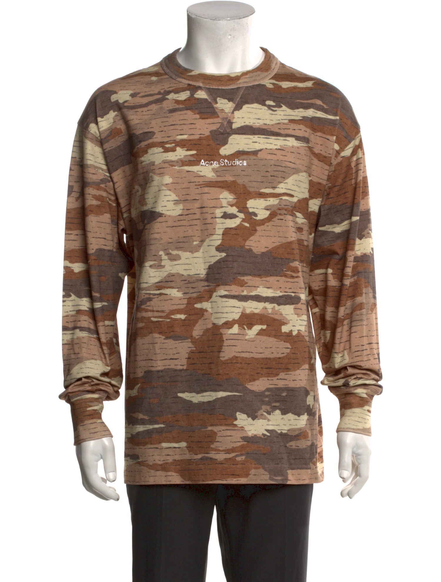 Acne Studios Camouflage Print Crew Neck Henley w/ Tags