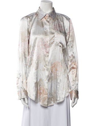 Acne Studios Printed Long Sleeve Button-Up Top