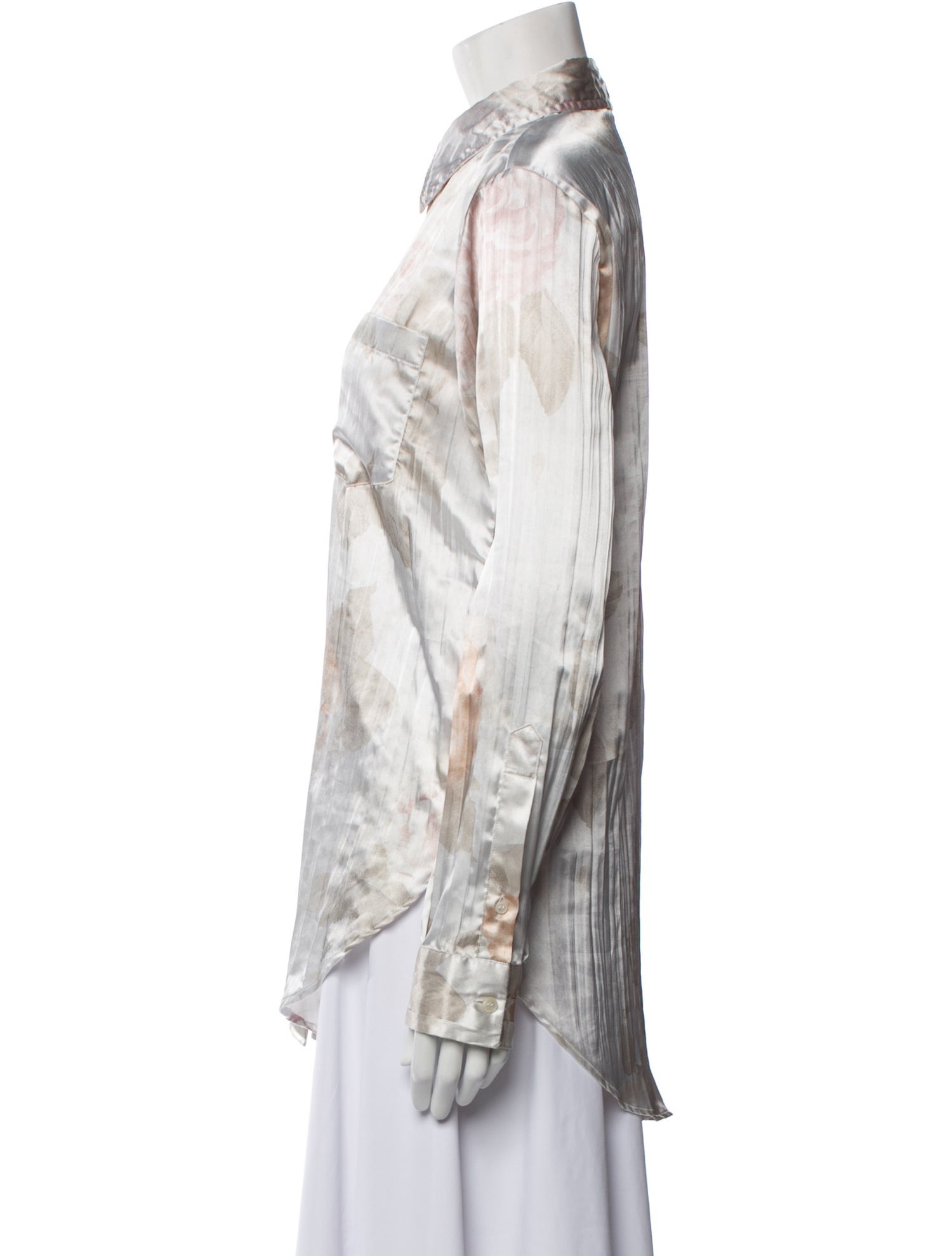 Acne Studios Printed Long Sleeve Button-Up Top