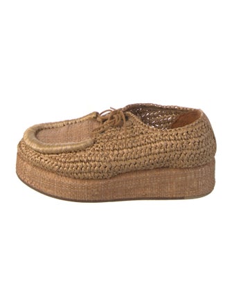 Acne Studios Straw Embroidered Accent Espadrilles