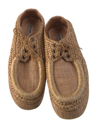Acne Studios Straw Embroidered Accent Espadrilles
