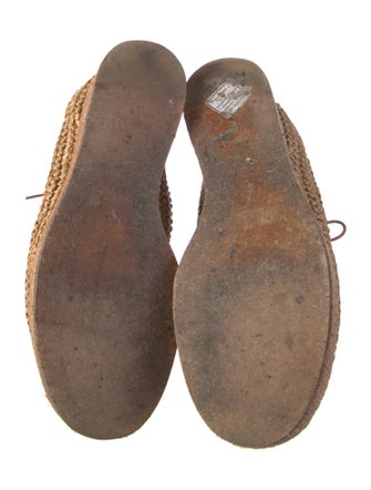 Acne Studios Straw Embroidered Accent Espadrilles