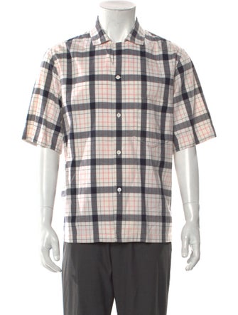 Acne Studios Plaid Print Three-Quarter Sleeve Shirt