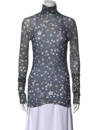 Acne Studios Polka Dot Print Turtleneck Top