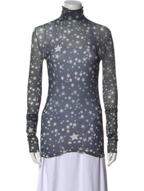 Acne Studios Polka Dot Print Turtleneck Top