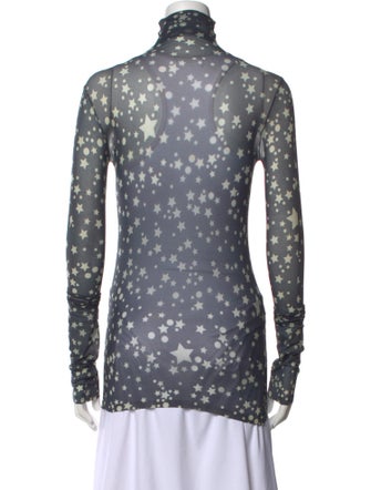 Acne Studios Polka Dot Print Turtleneck Top