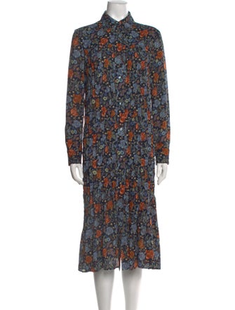 Acne Studios Floral Print Midi Length Dress