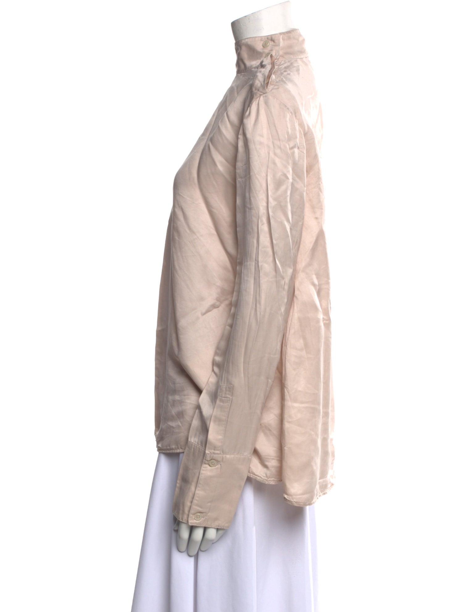 Acne Studios Silk Mock Neck Blouse