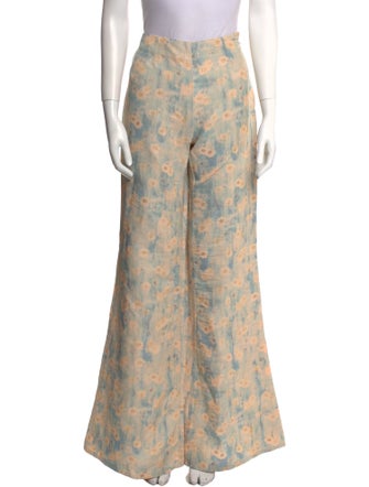 Acne Studios Floral Print Wide Leg Pants