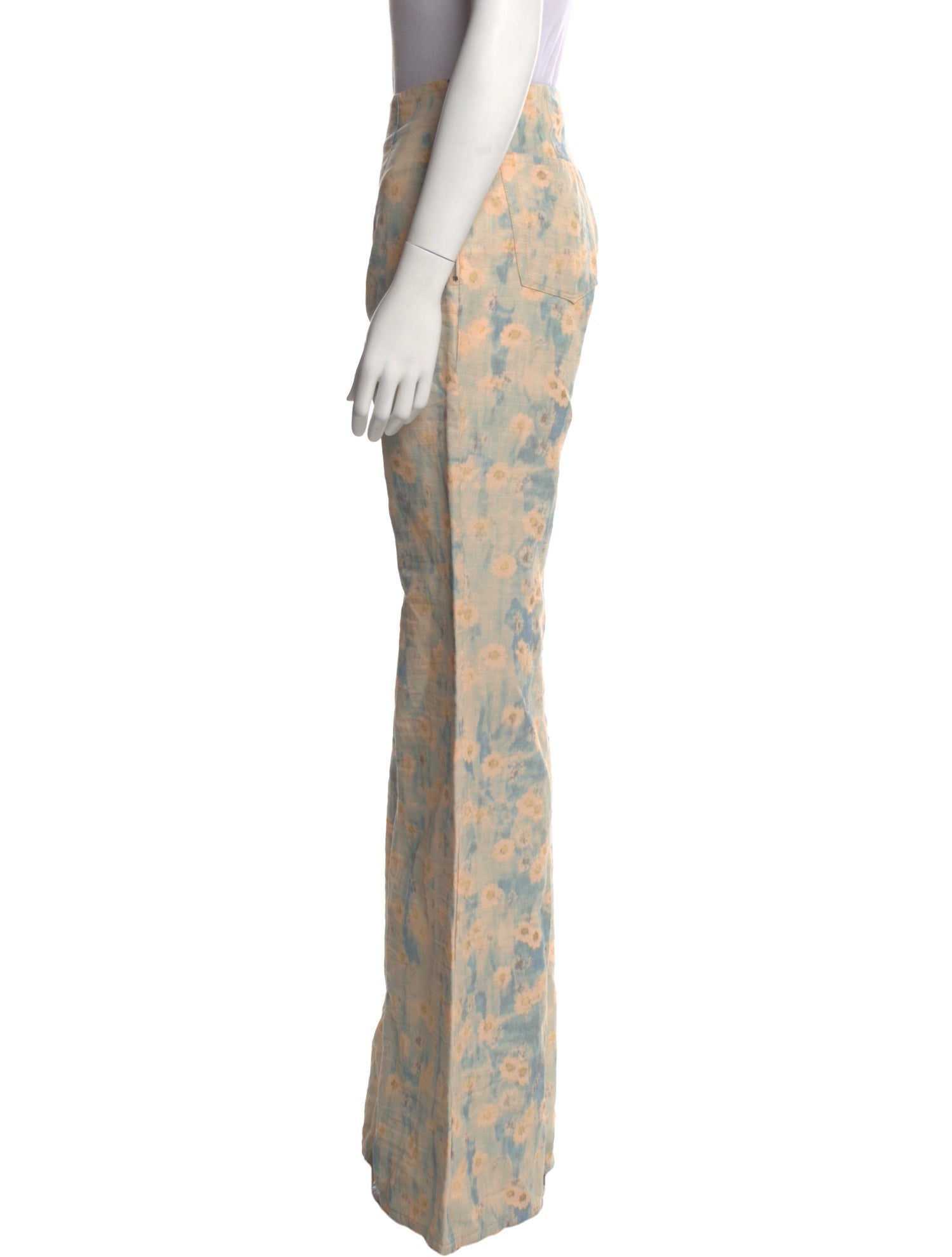 Acne Studios Floral Print Wide Leg Pants