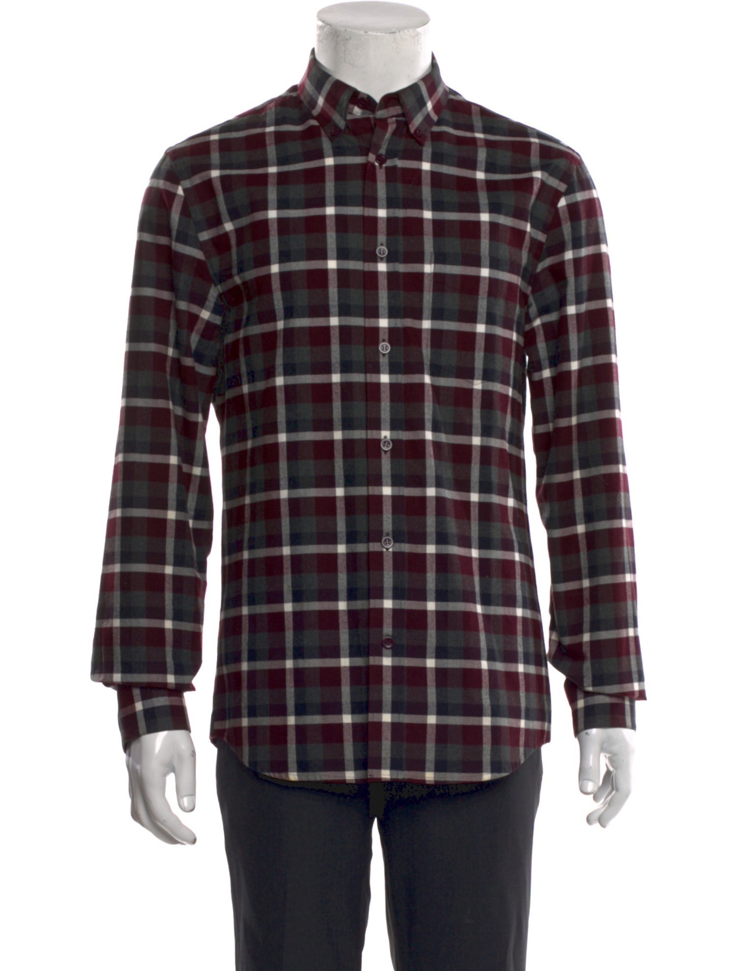 Acne Studios Plaid Print Long Sleeve Shirt