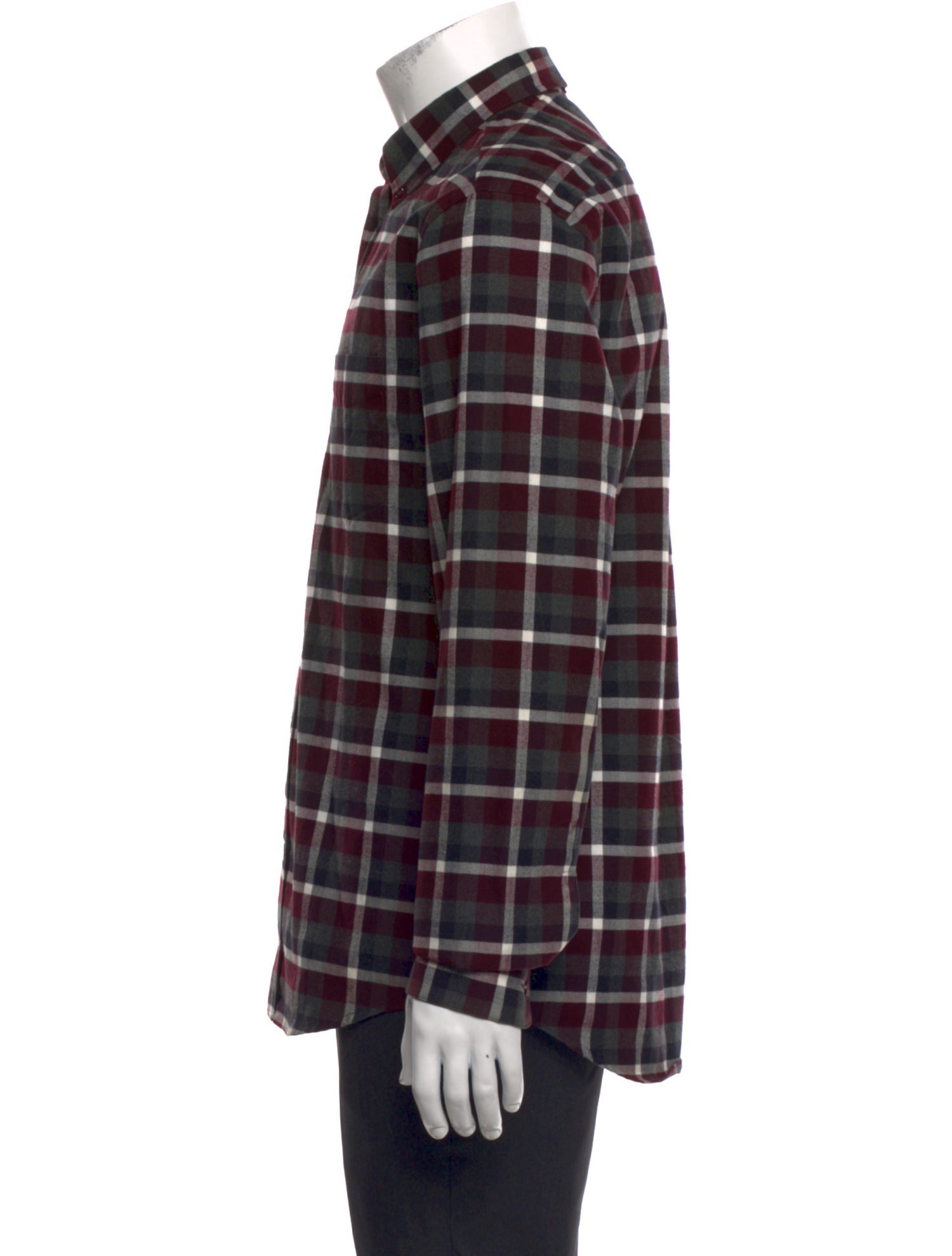 Acne Studios Plaid Print Long Sleeve Shirt