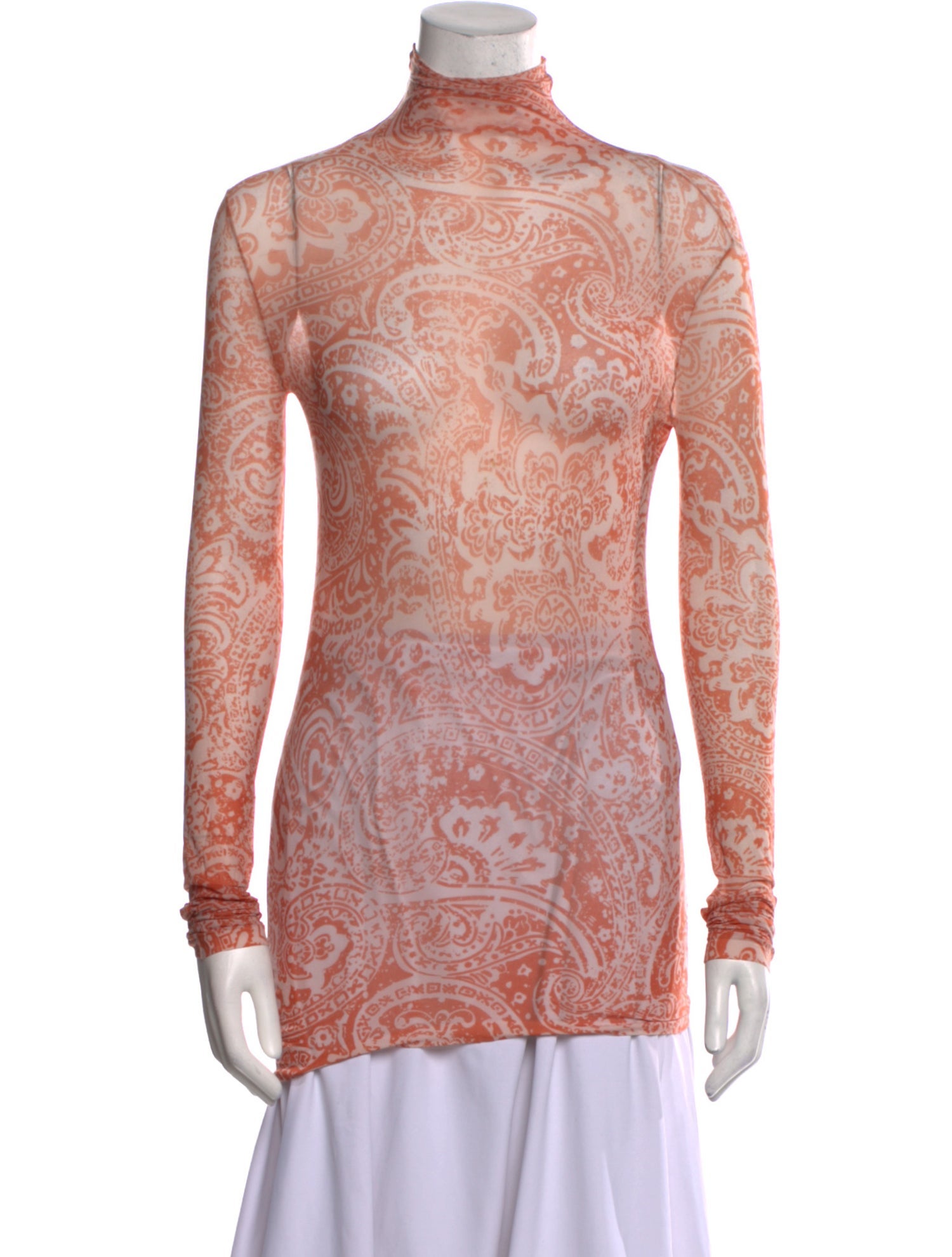 Acne Studios Paisley Print Turtleneck Top