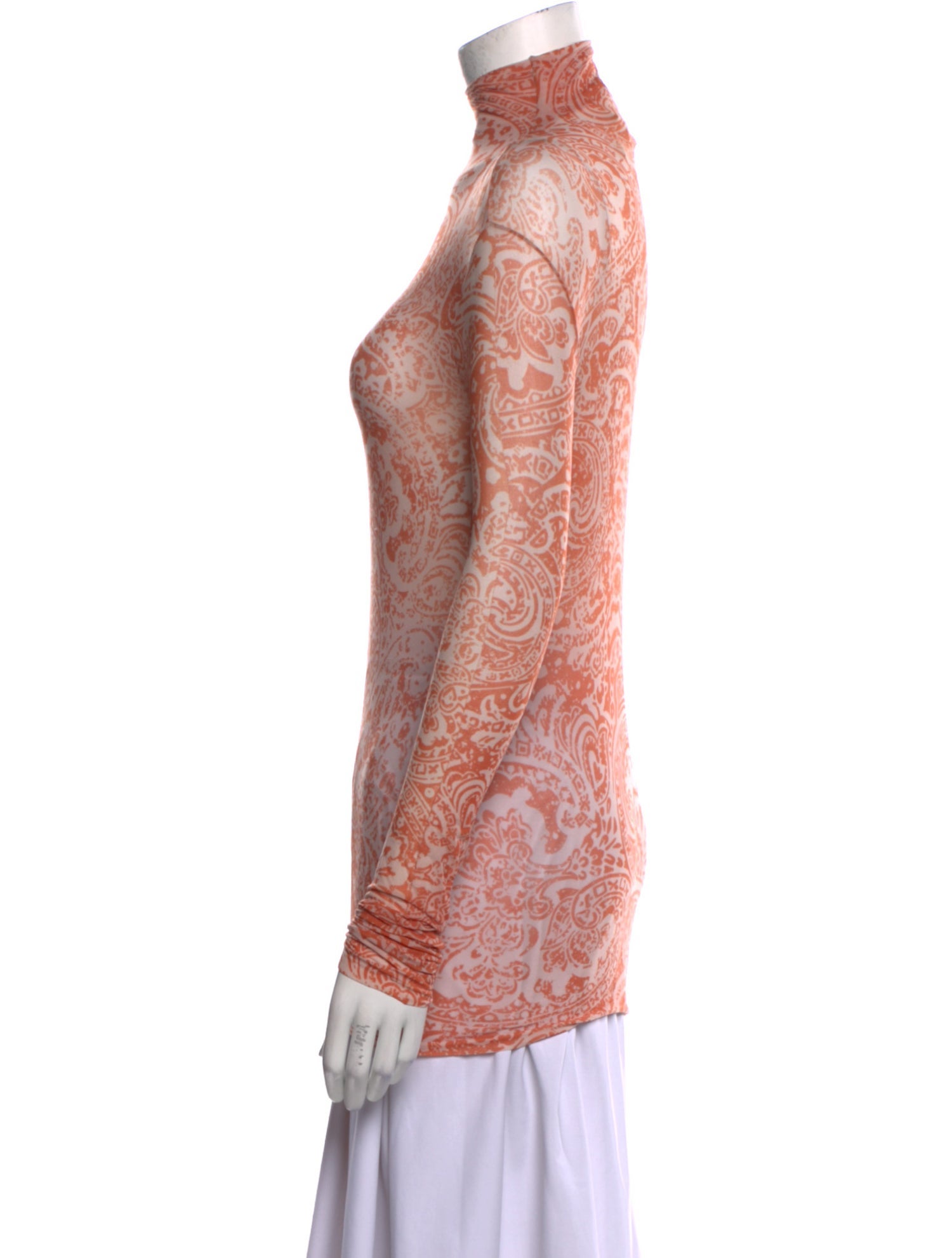 Acne Studios Paisley Print Turtleneck Top