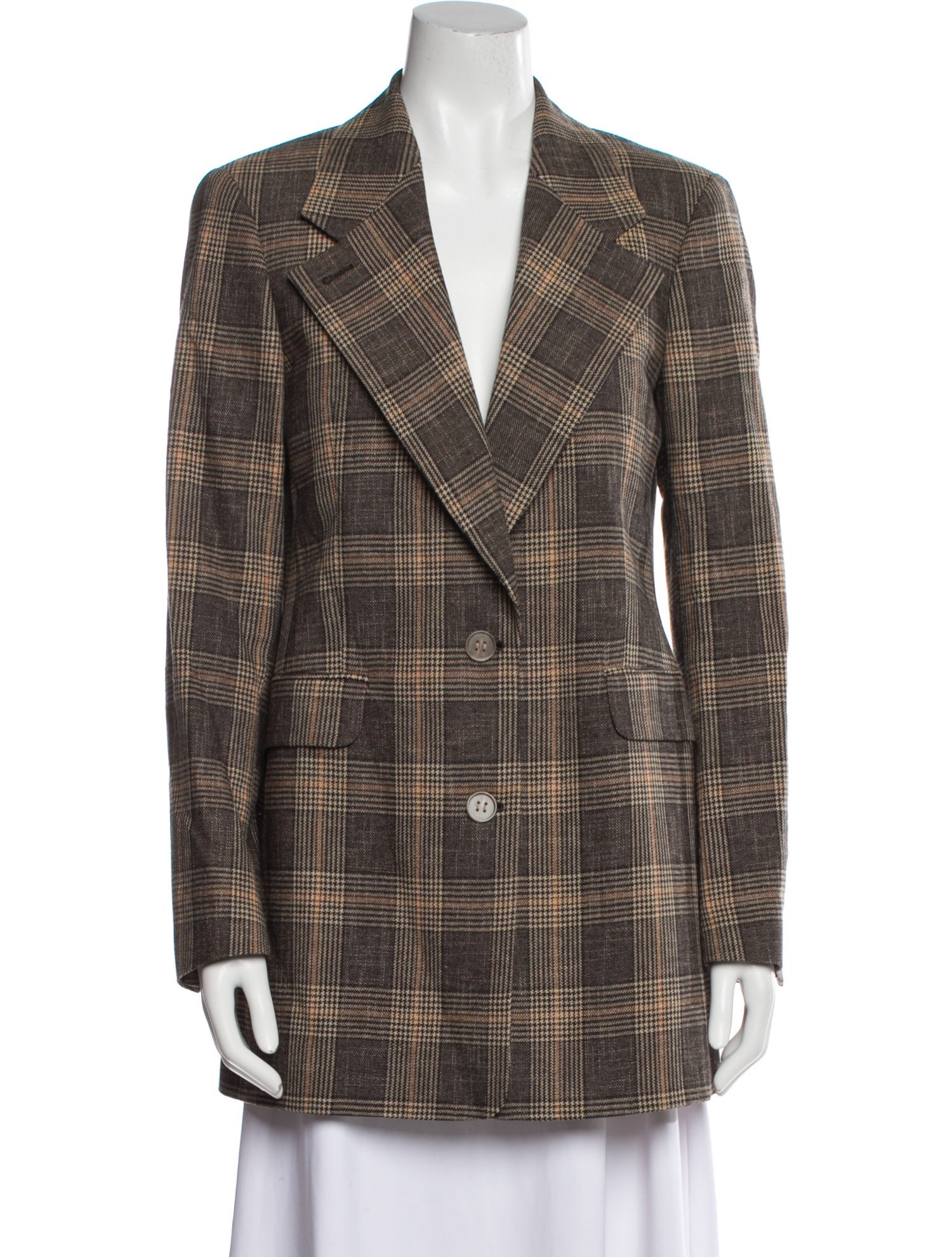 Vivienne Westwood Virgin Wool Plaid Print Blazer - Grey