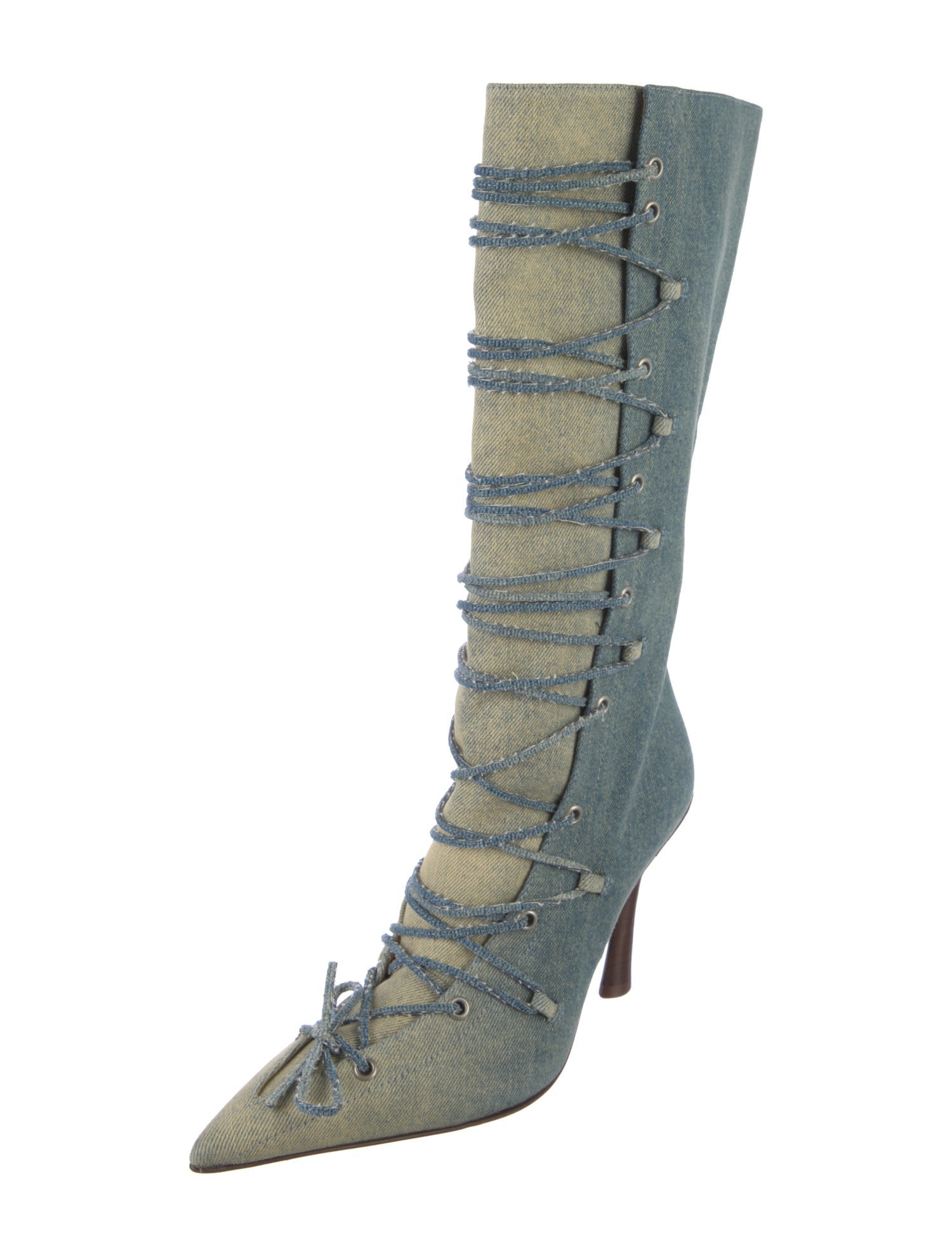 Acne Studios Denim Colorblock Pattern Boots