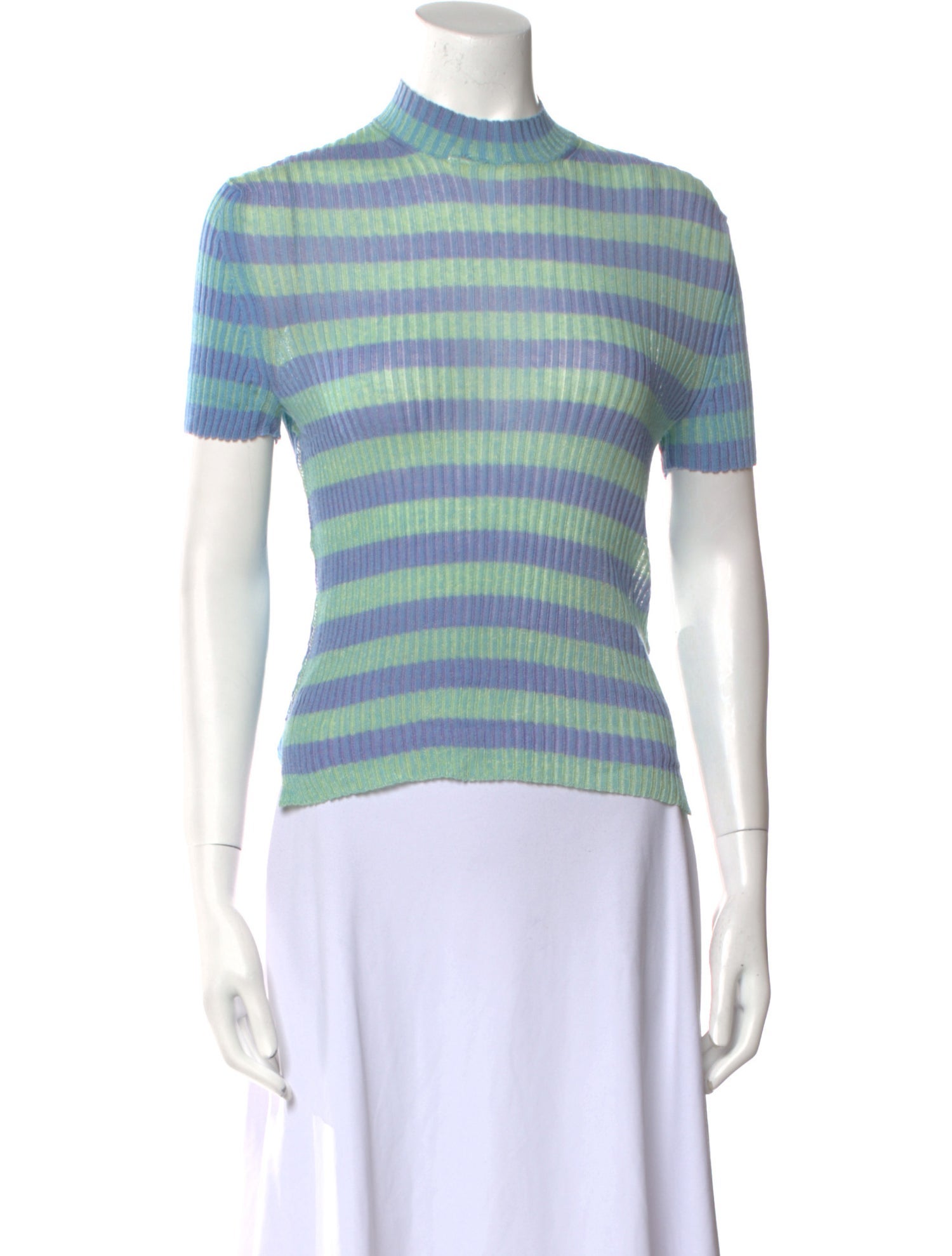 Acne Studios Striped Mock Neck Top