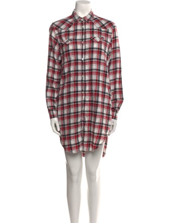 Acne Studios Plaid Print Mini Dress