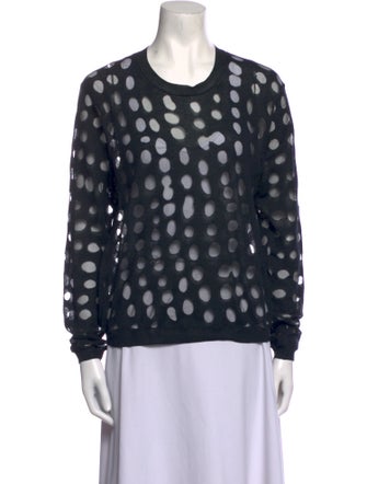 Acne Studios Polka Dot Print Scoop Neck Sweater