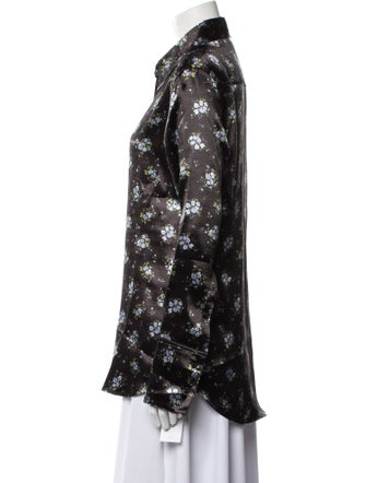 Acne Studios Floral Print Long Sleeve Button-Up Top