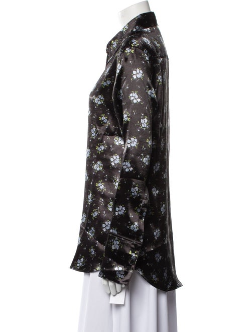 Acne Studios Floral Print Long Sleeve Button-Up Top