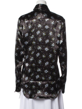 Acne Studios Floral Print Long Sleeve Button-Up Top