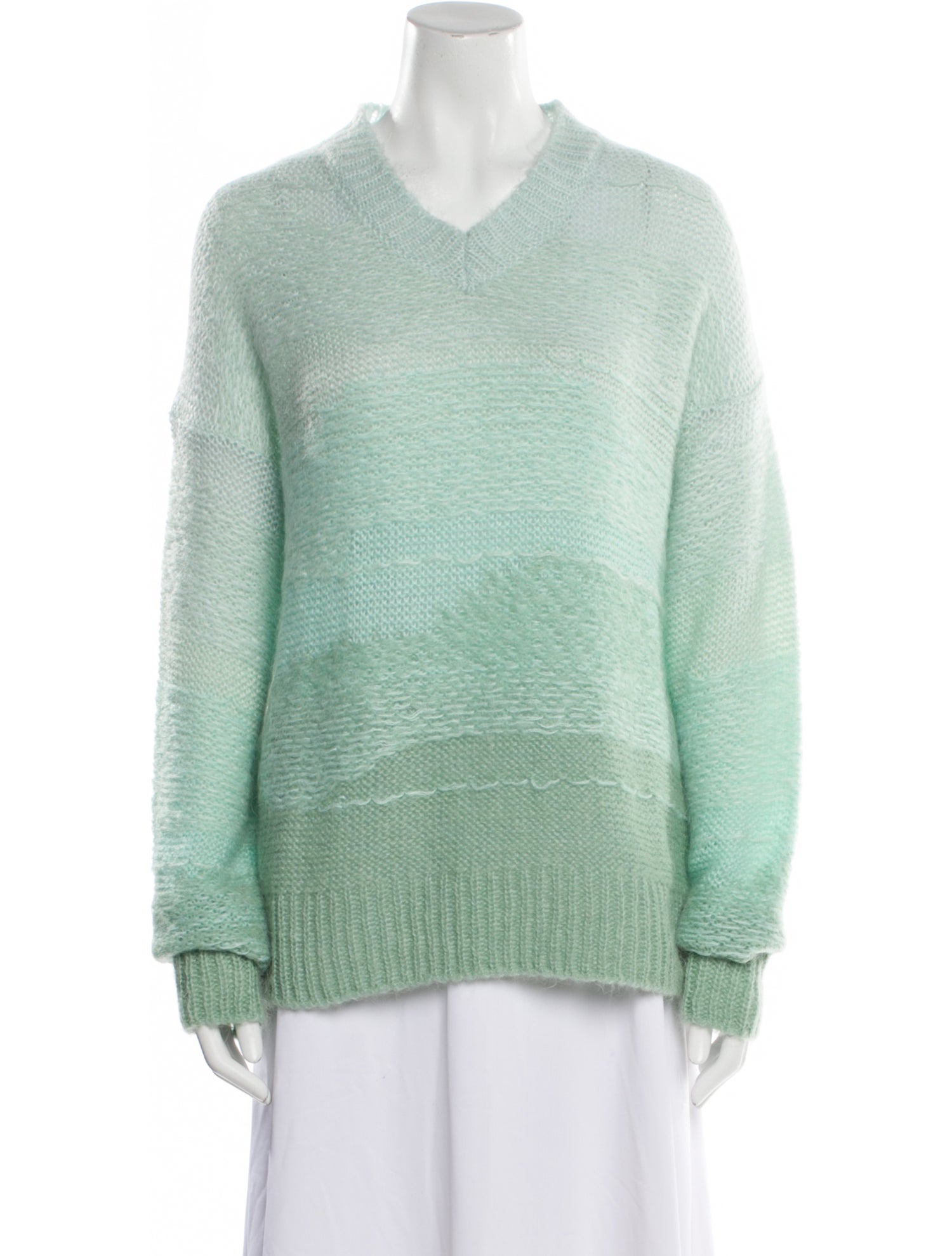 Acne Studios Colorblock Pattern V-Neck Sweater