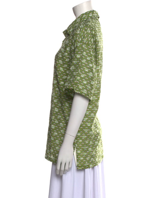 Acne Studios Printed Short Sleeve Button-Up Top