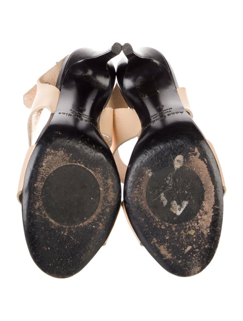 Acne Studios Leather Colorblock Pattern Slingback Sandals