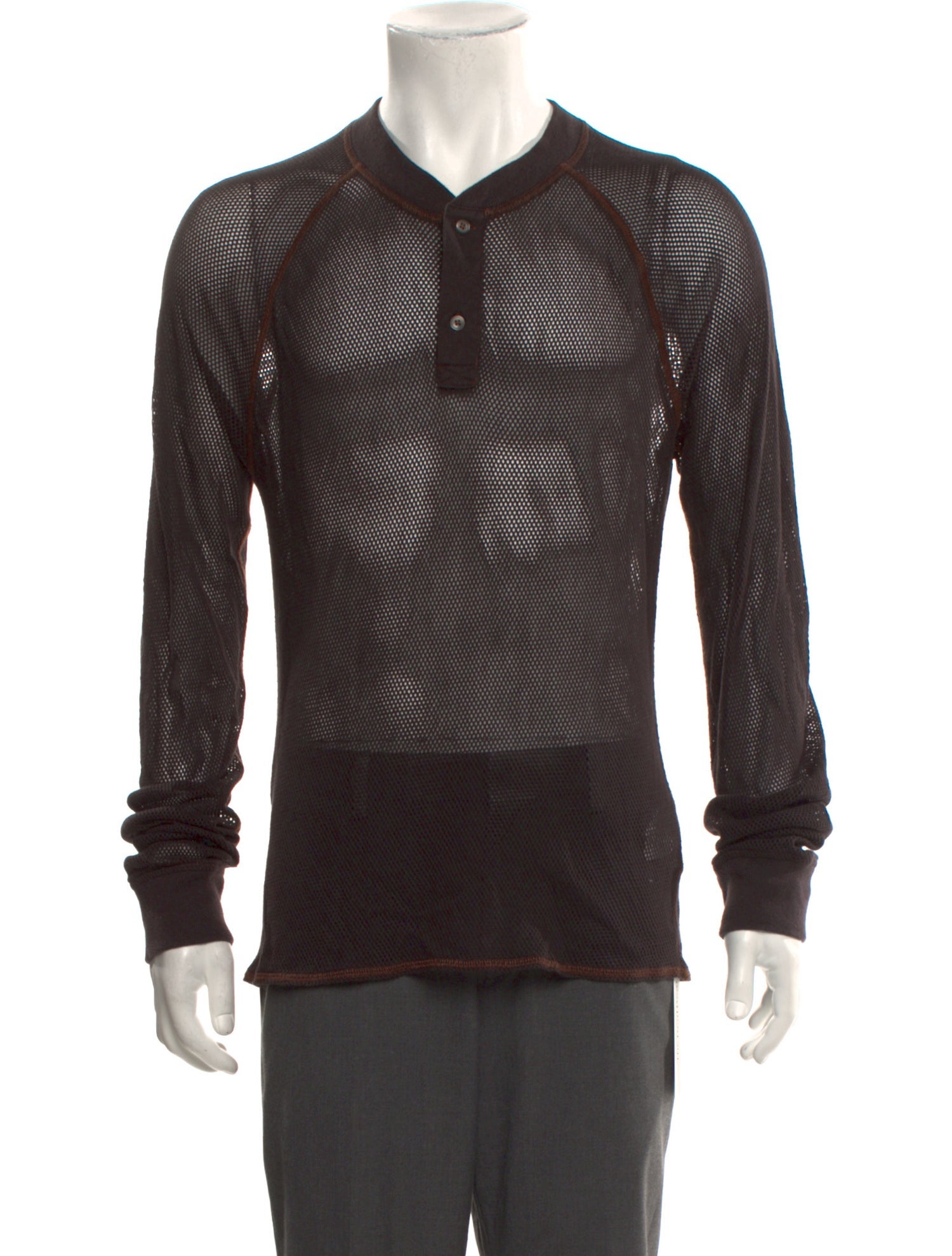 Acne Studios V-Neck Long Sleeve Polo Shirt