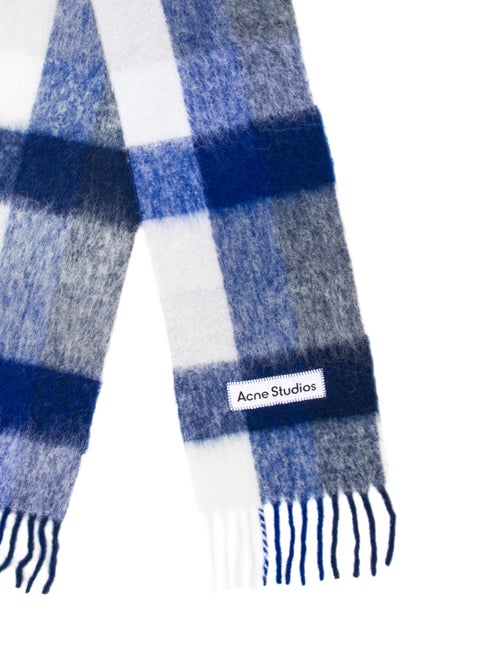Acne Studios Alpaca Plaid Print Scarf