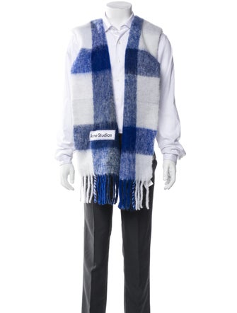 Acne Studios Alpaca Plaid Print Scarf