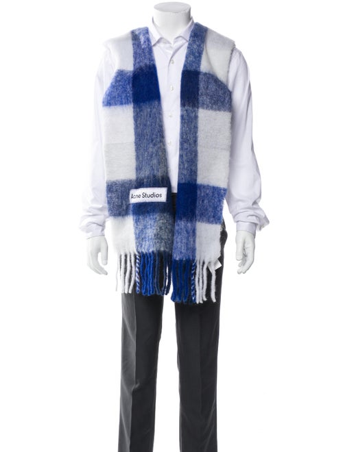 Acne Studios Alpaca Plaid Print Scarf