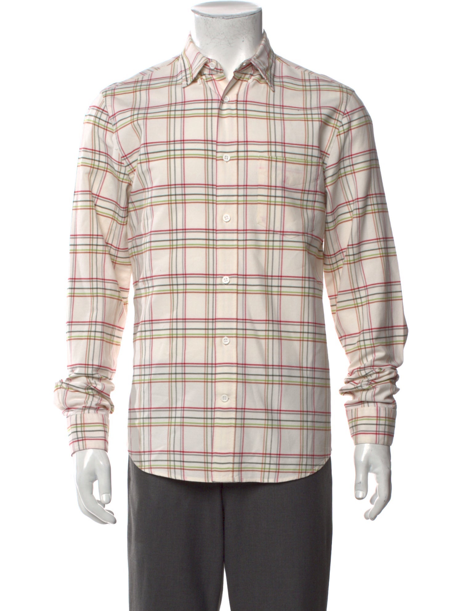 Acne Studios Plaid Print Long Sleeve Shirt