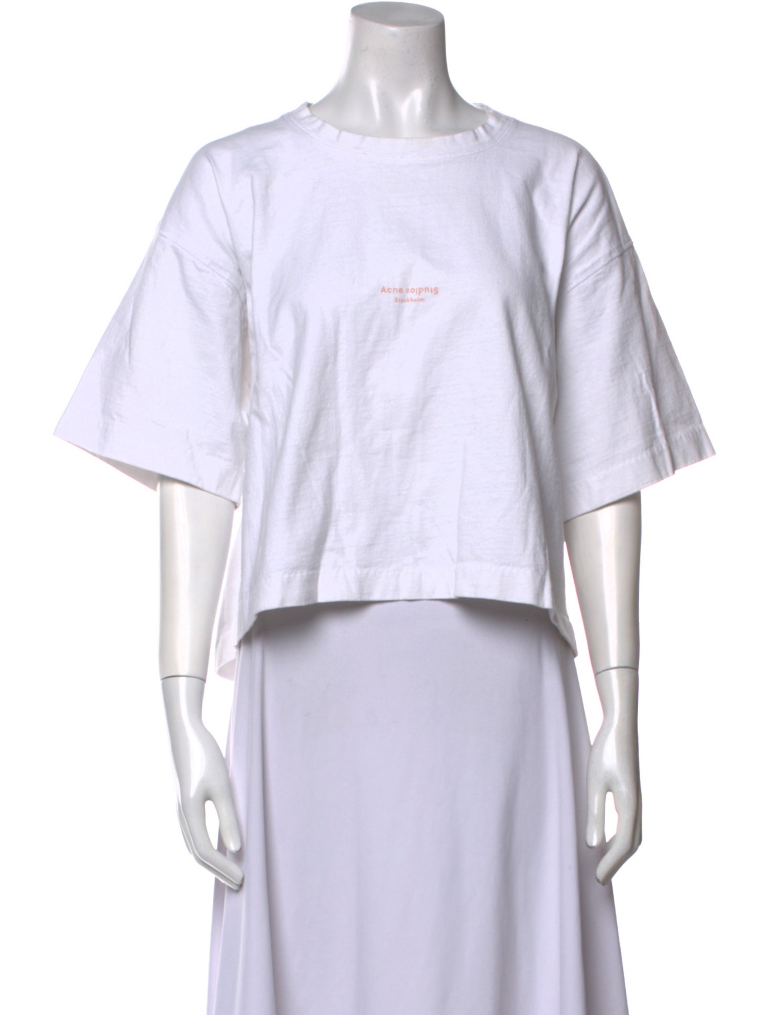 Acne Studios Crew Neck Short Sleeve Crop Top