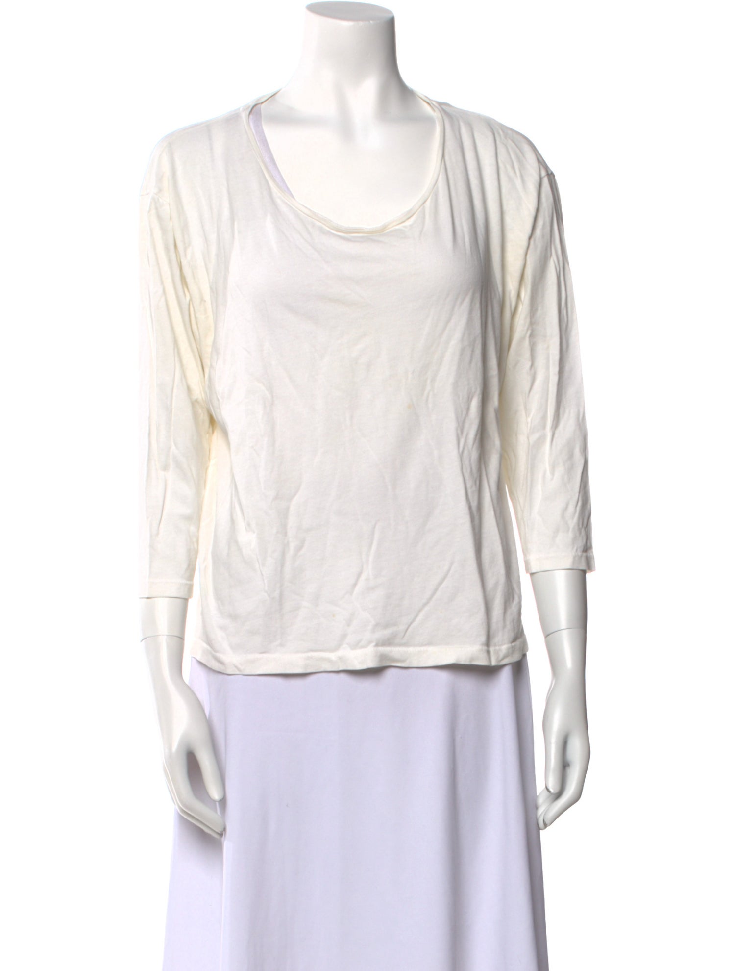 Acne Studios Scoop Neck Three-Quarter Sleeve Top