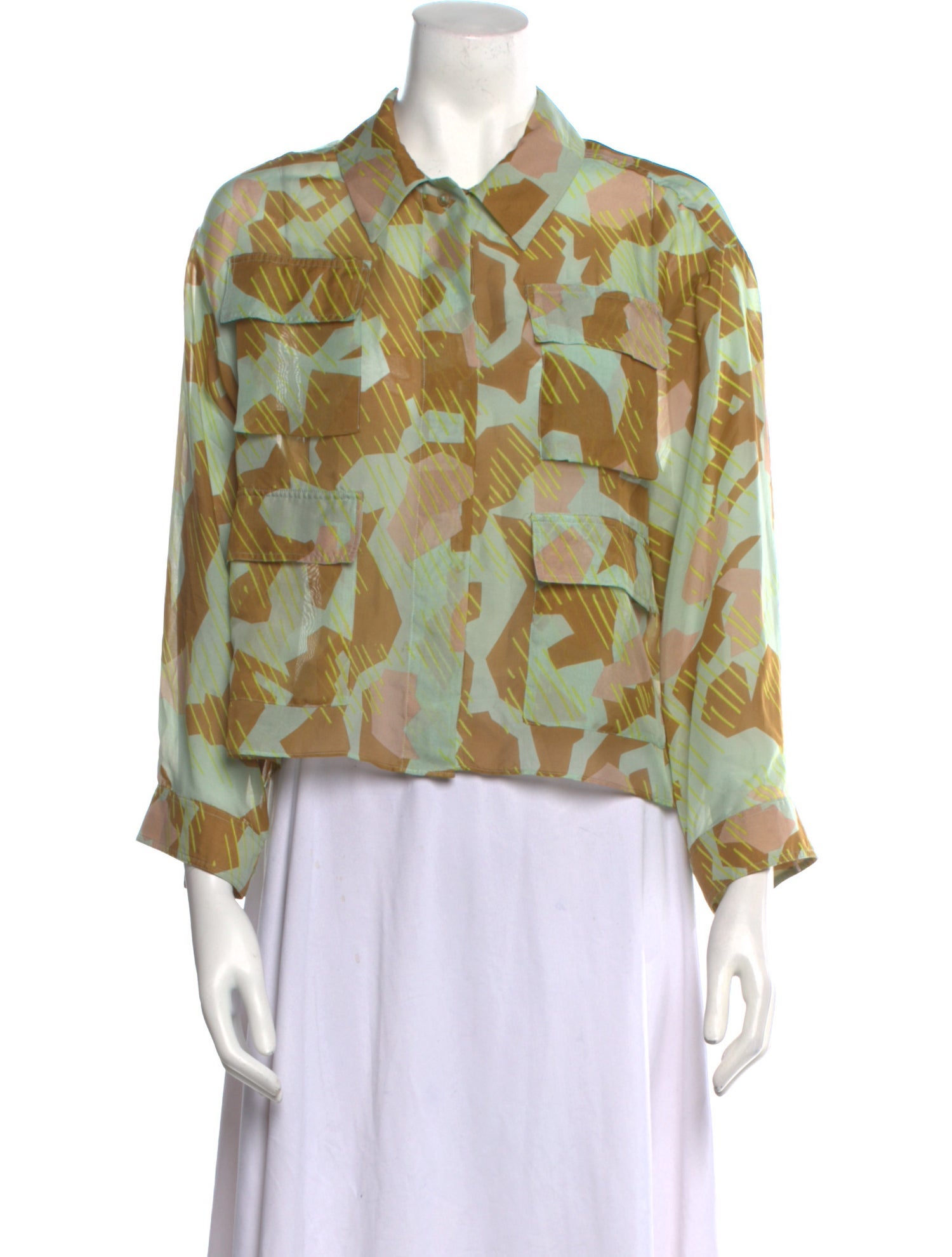 Acne Studios Silk Printed Button-Up Top