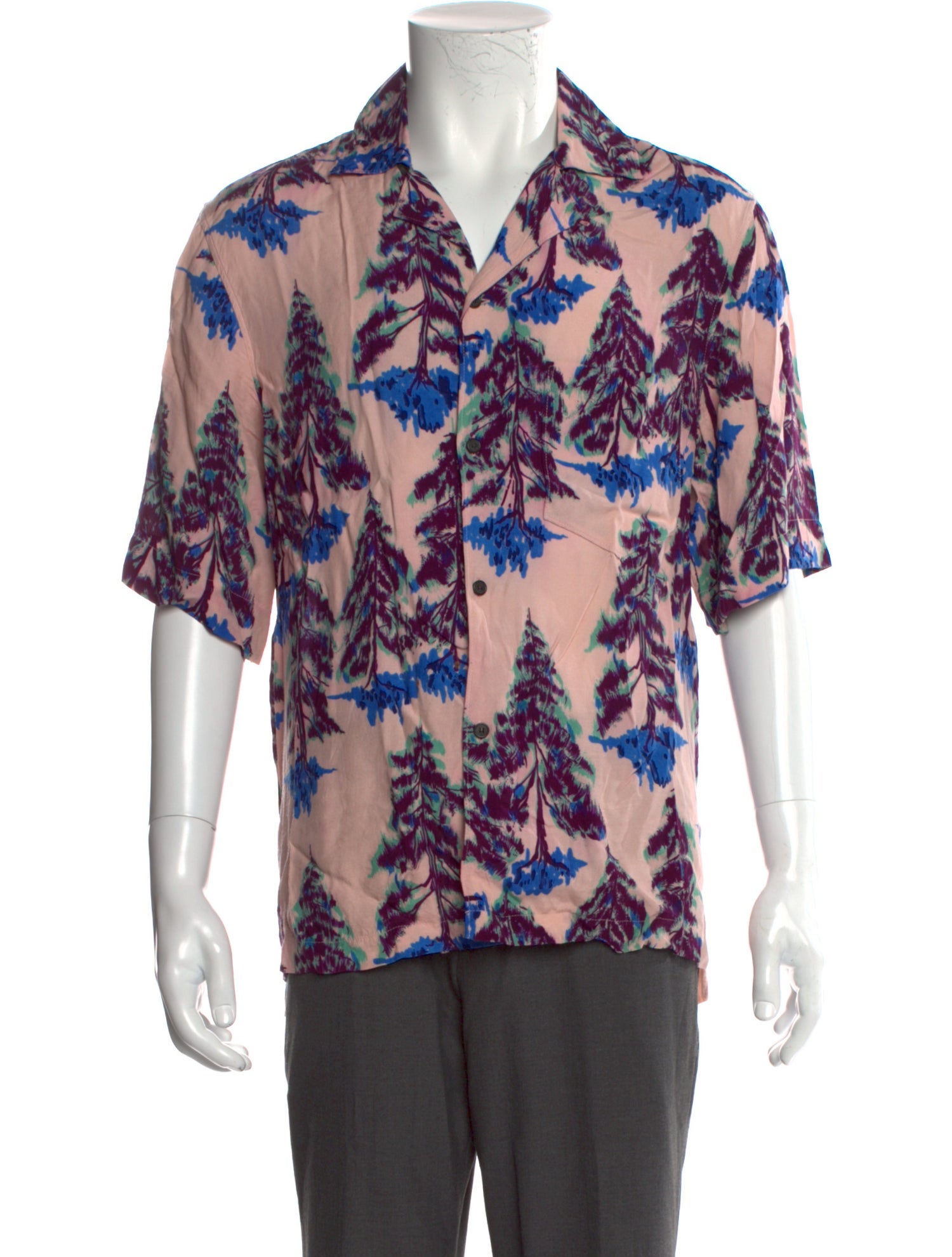 Acne Studios Floral Print Short Sleeve Shirt