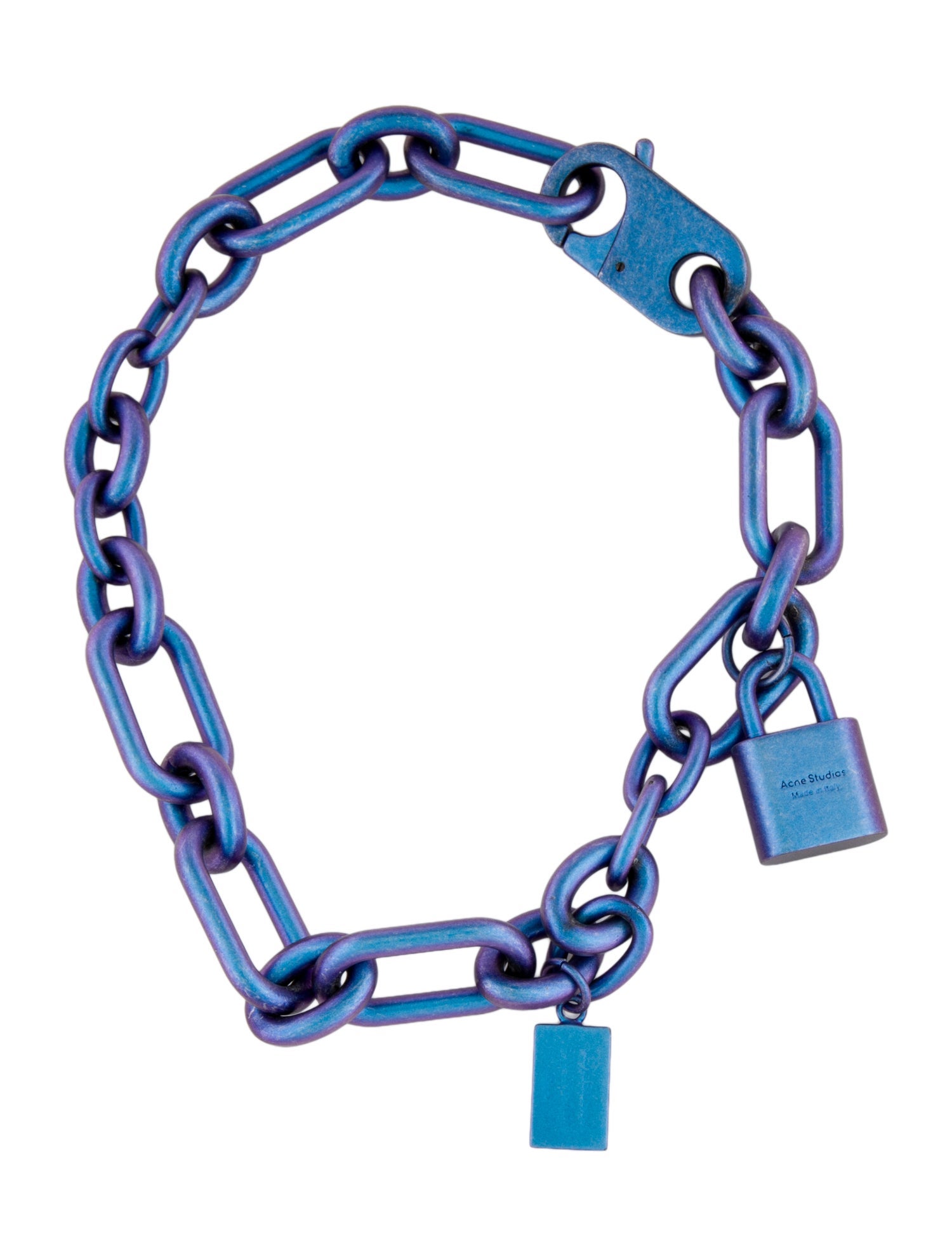 Acne Studios Padlock Pendant Chain Necklace