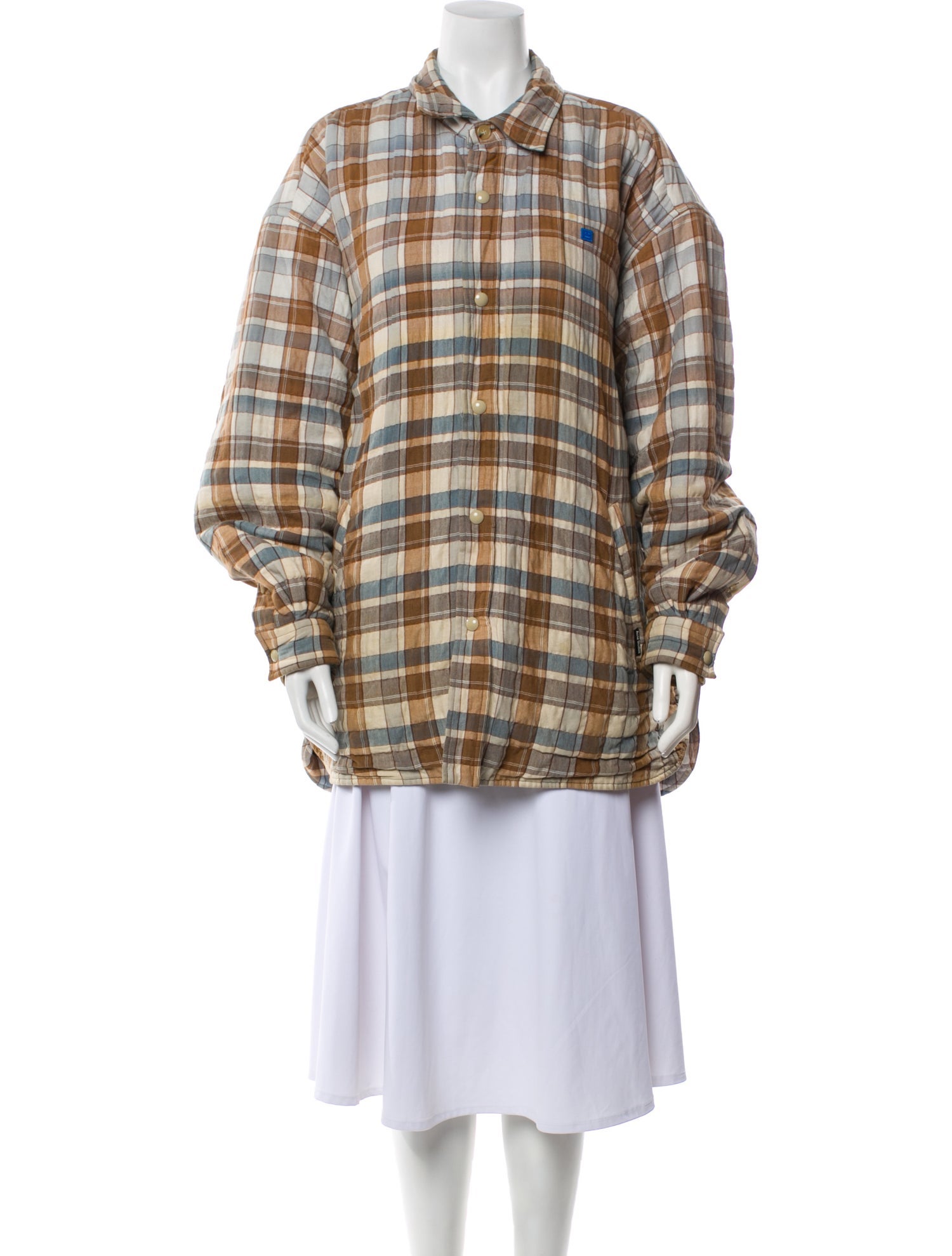 Acne Studios Plaid Print Overcoat