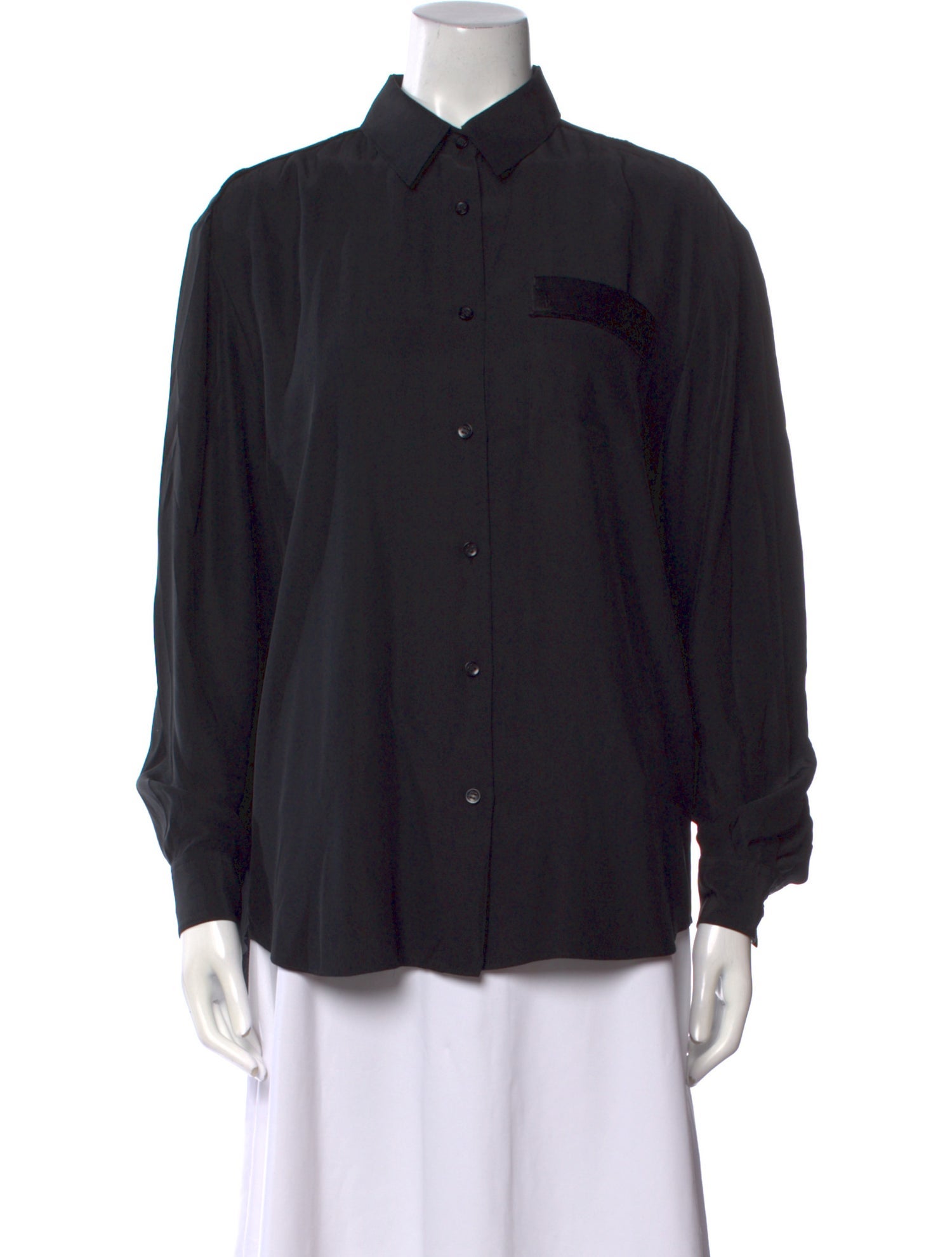 Acne Studios Silk Long Sleeve Button-Up Top