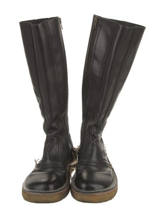 Acne Studios Leather Whipstitch Trim Riding Boots
