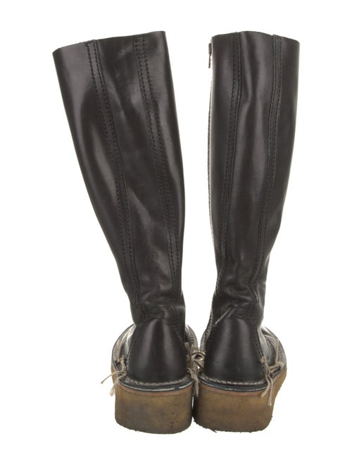 Acne Studios Leather Whipstitch Trim Riding Boots