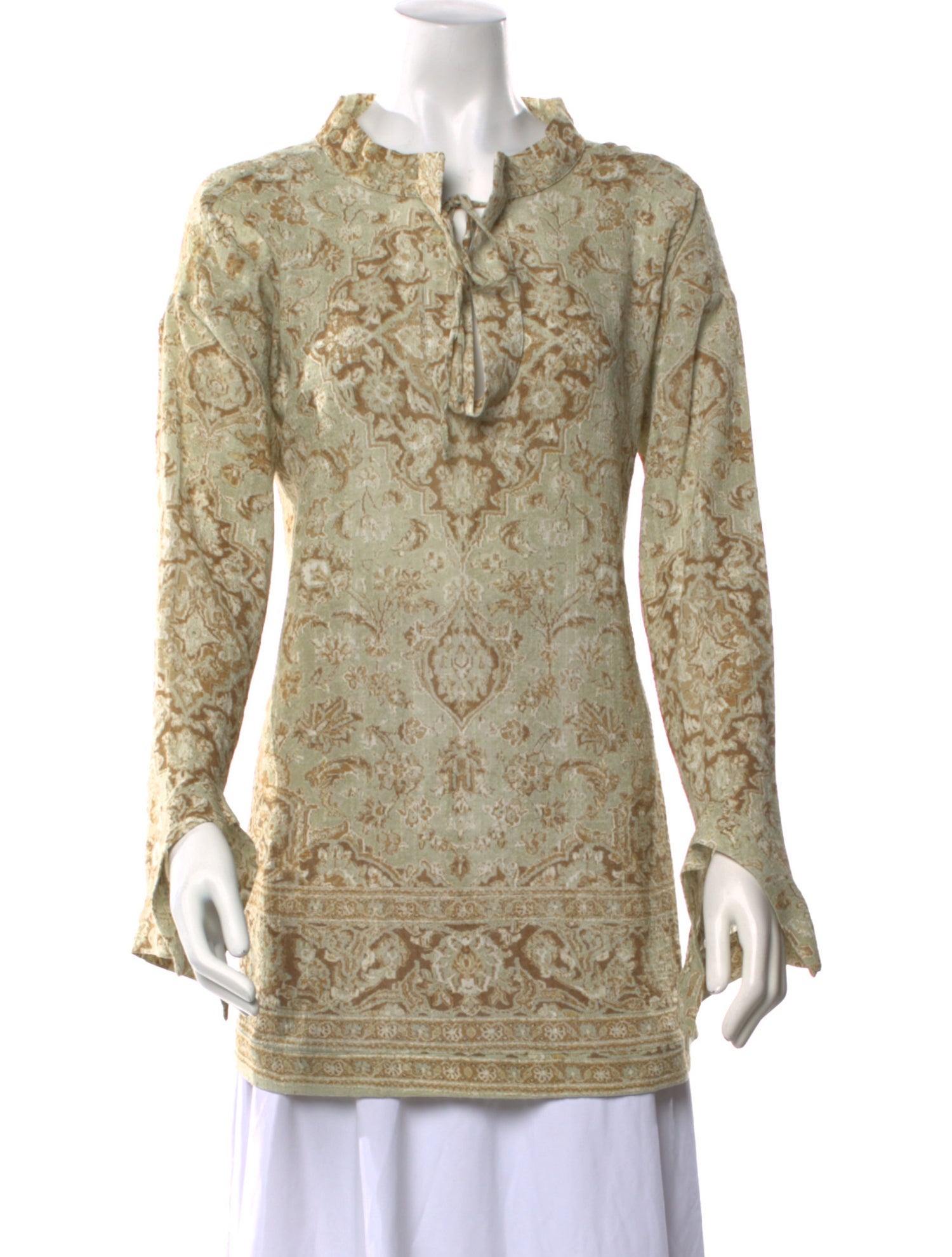 Acne Studios Floral Print Mock Neck Tunic