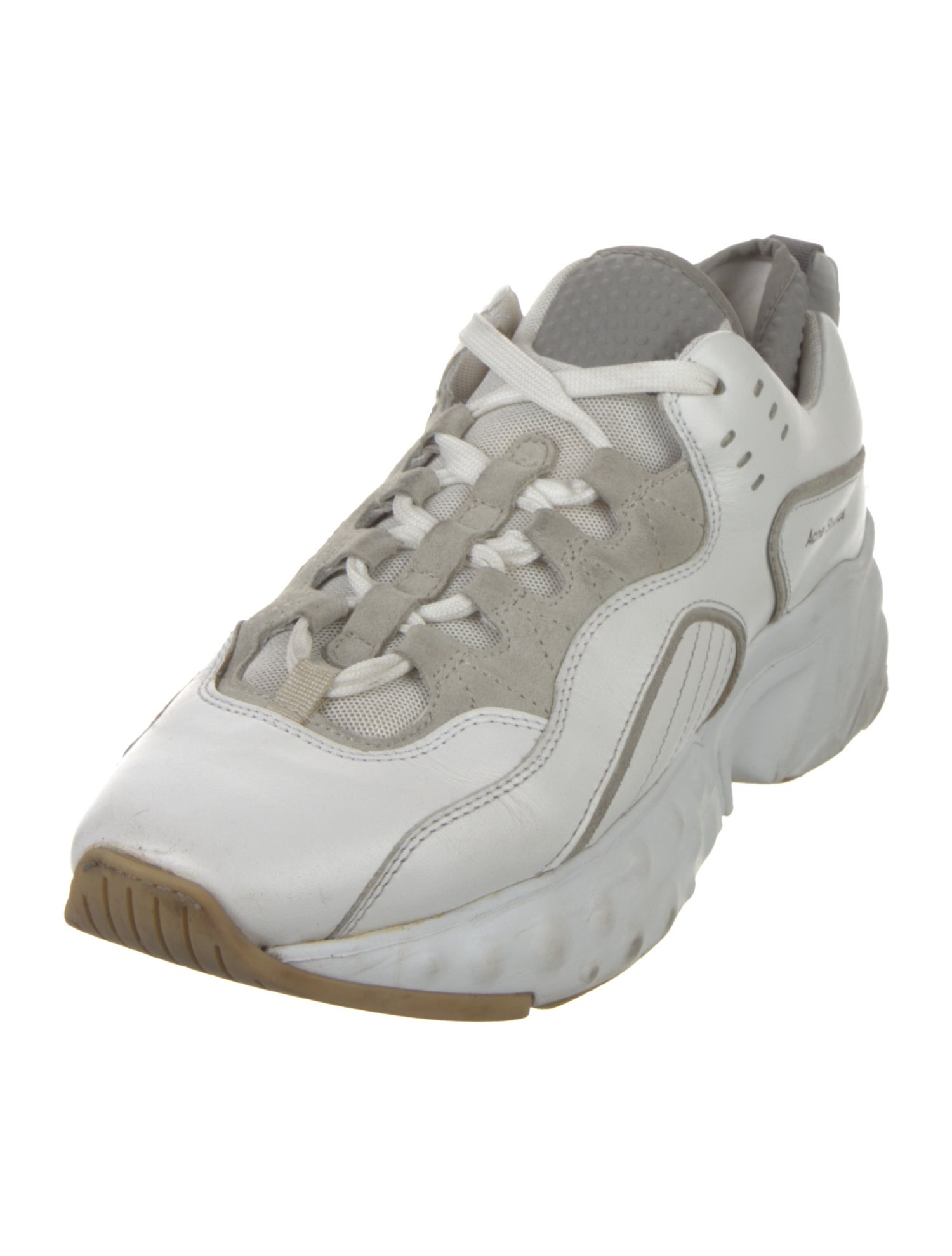 Acne Studios Leather Colorblock Pattern Sneakers
