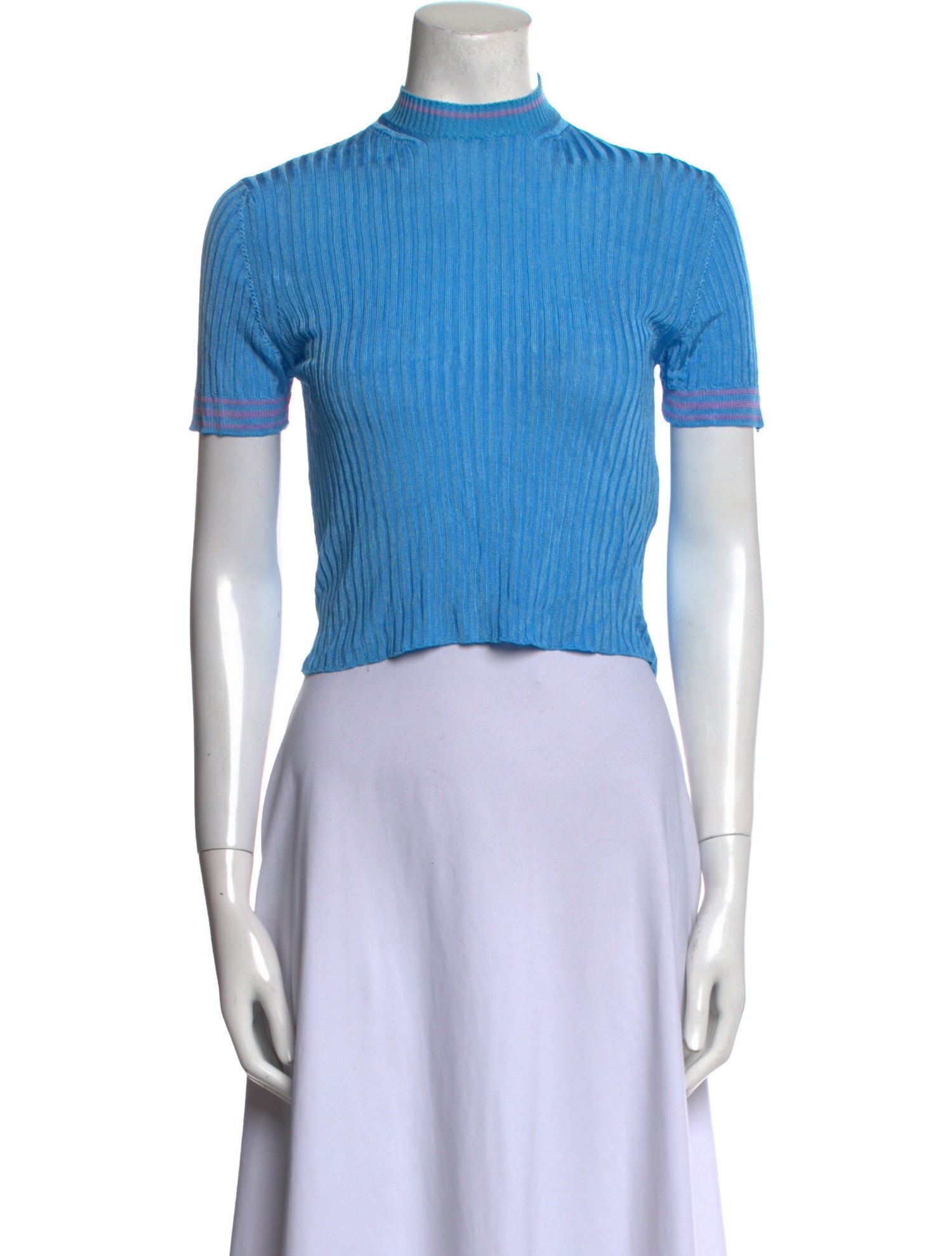 Acne Studios Mock Neck Short Sleeve Crop Top