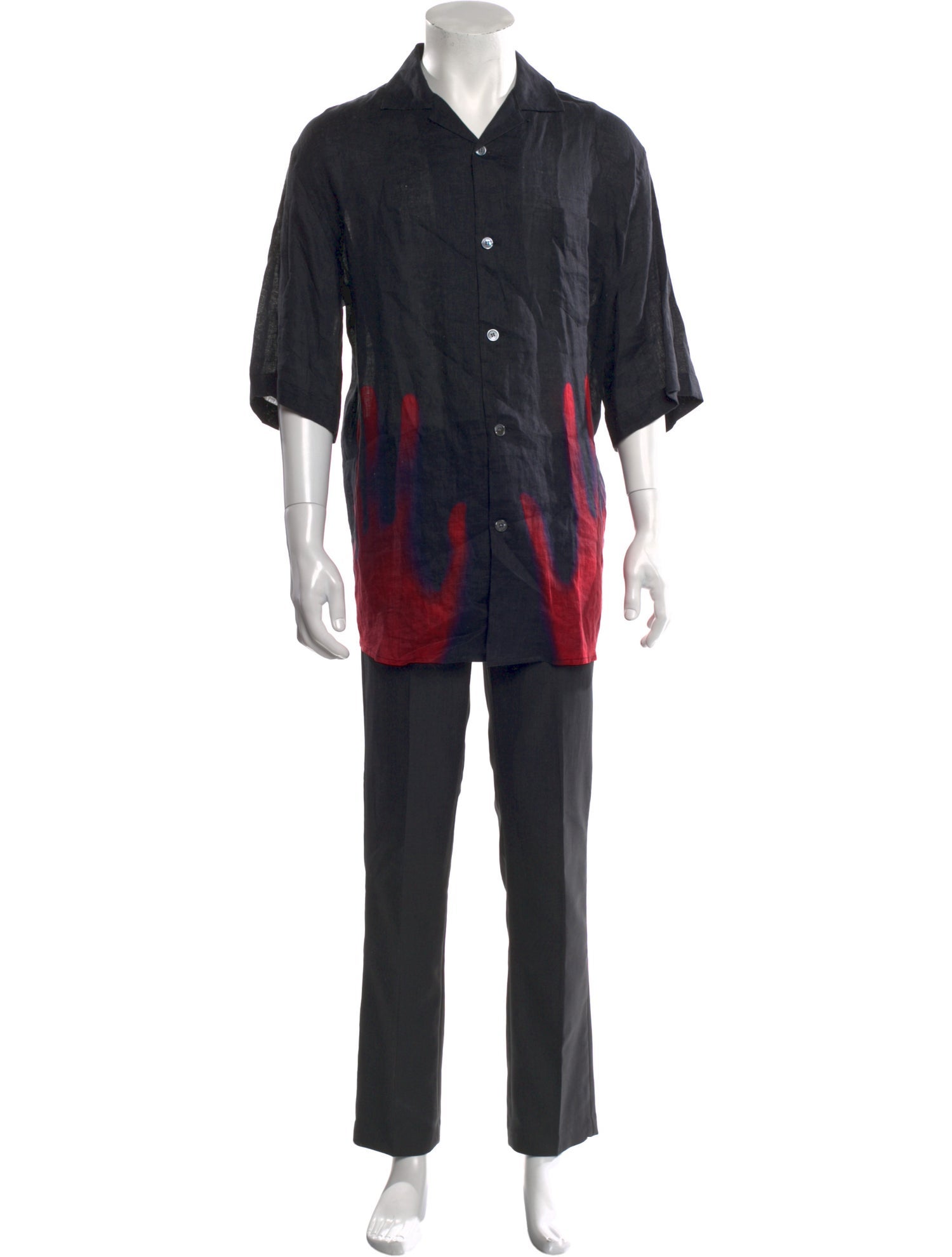 Acne Studios Linen Three-Quarter Sleeve Shirt